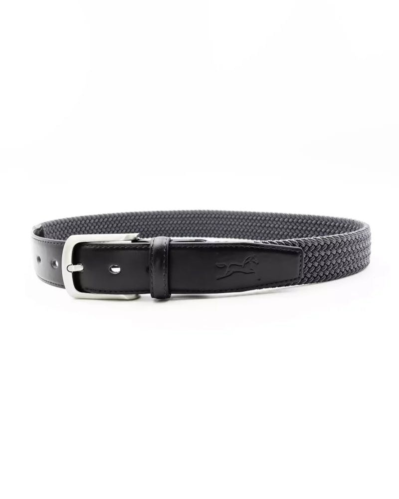 Elastic leather belt Black/Grey