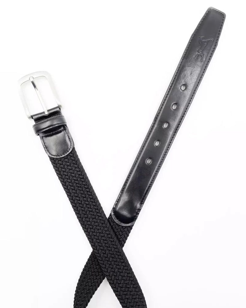 Cinturón de cuero elástico Negro/Negro