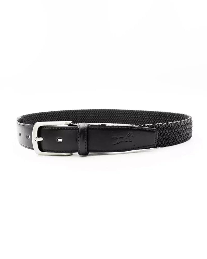 Elastic leather belt Black/Black