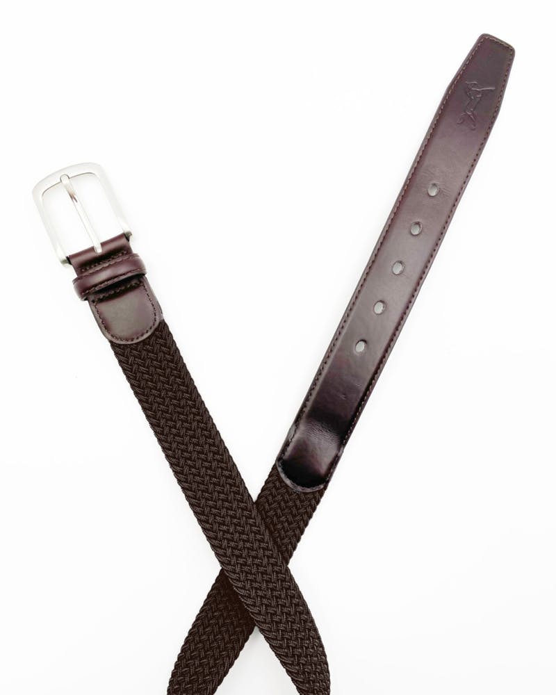 Cinturón de cuero elástico Marrón/Marrón