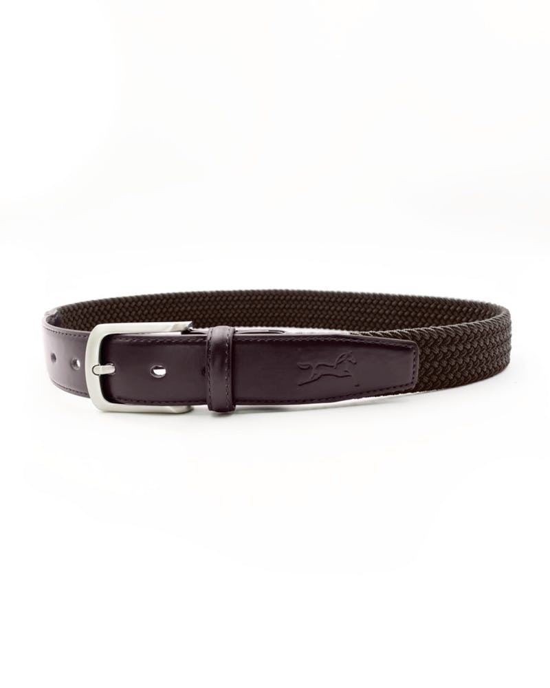 Elastic leather belt Brown/Brown