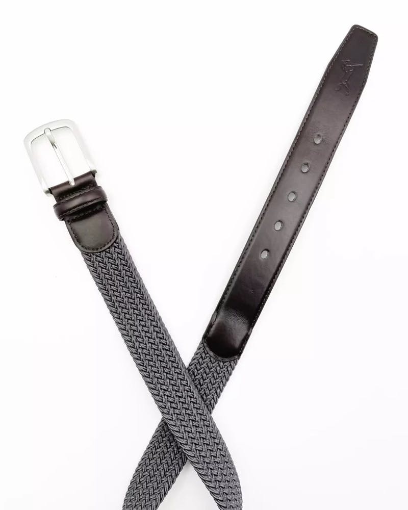 Cinturón de cuero elástico Marrón/Gris